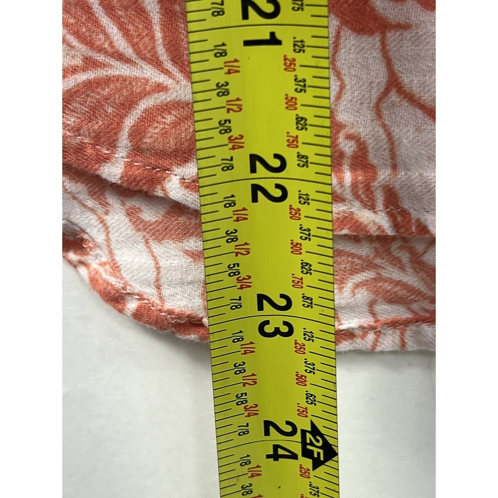 Loft Top Petites Women's Sz XXSP Orange Dolman Roll Tab 3/4 Sleeves Side Slits - Picture 6 of 8